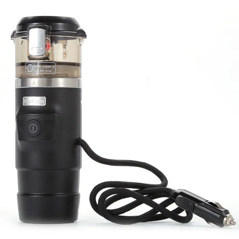 60ml nylon car moka pot with cigarette lighter heating head for portable coffee brewing