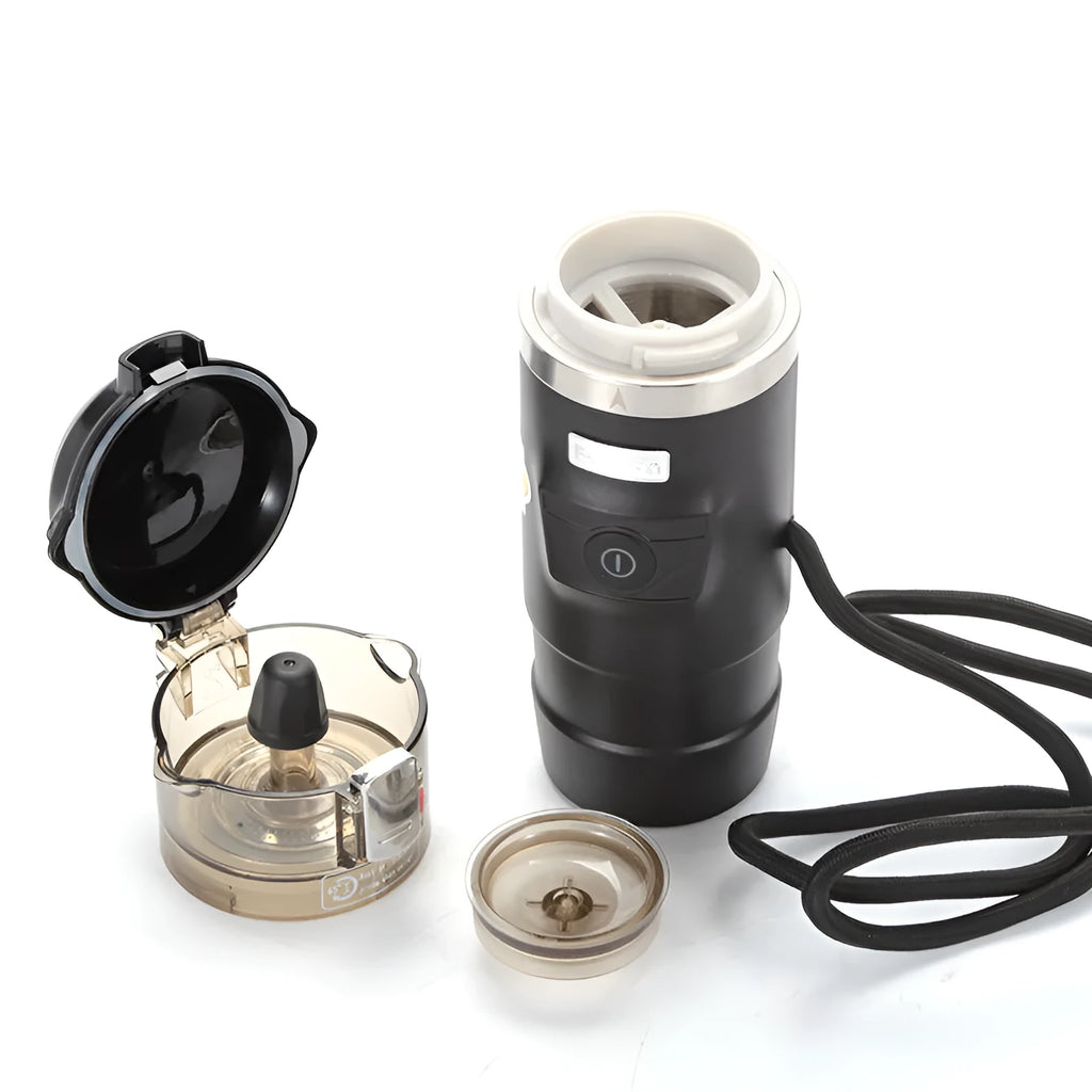 60ml nylon car moka pot with cigarette lighter heating head for portable coffee brewing