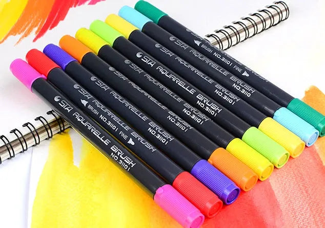 Twin tip water based marker pens, 16.7cm plastic barrel, shown in 12, 24, 36, 48 or 80 colour set options