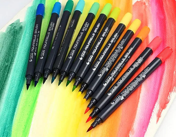 Twin tip water based marker pens, 16.7cm plastic barrel, shown in 12, 24, 36, 48 or 80 colour set options