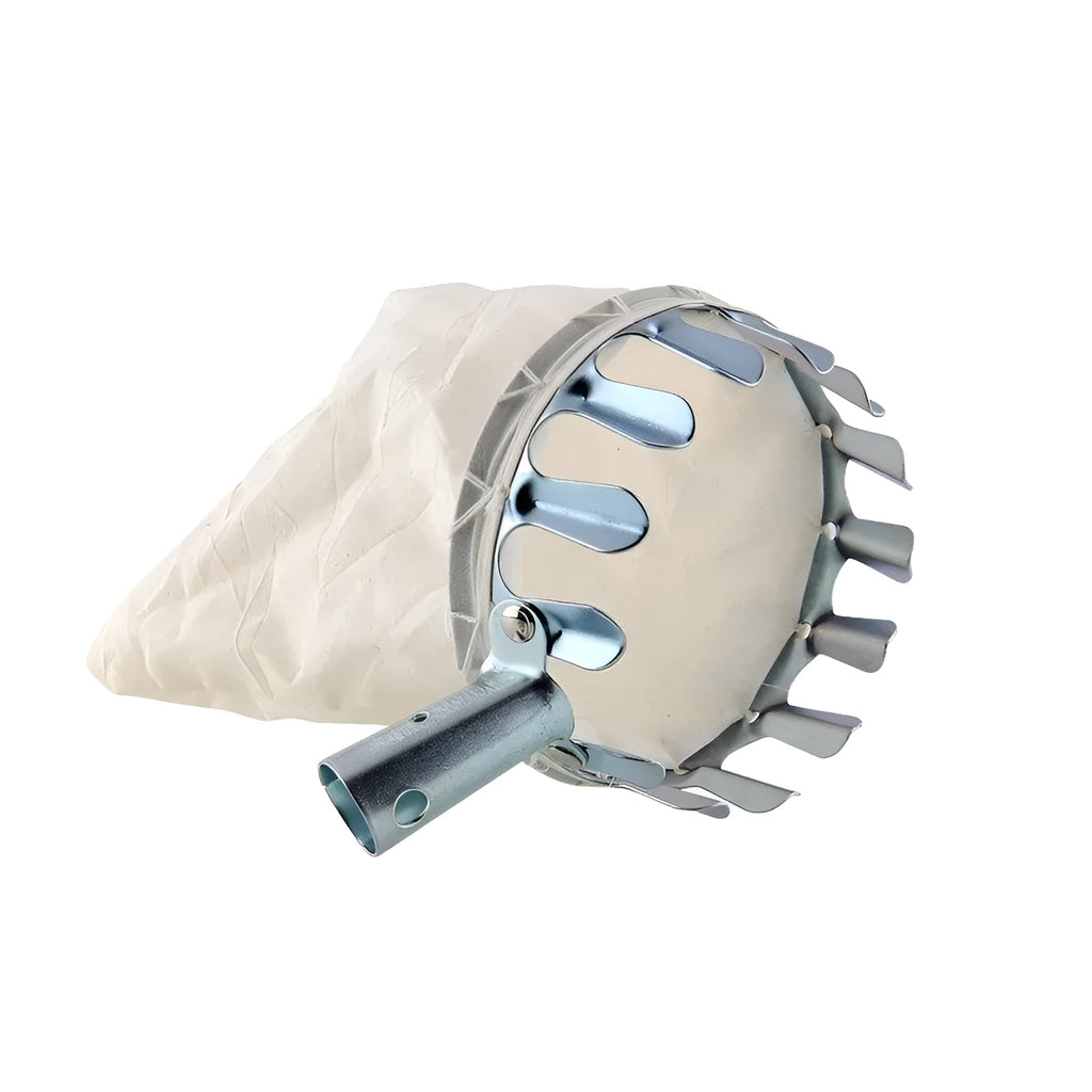 Fruit picker garden tool with steel frame and cloth bag for harvesting citrus pears peaches