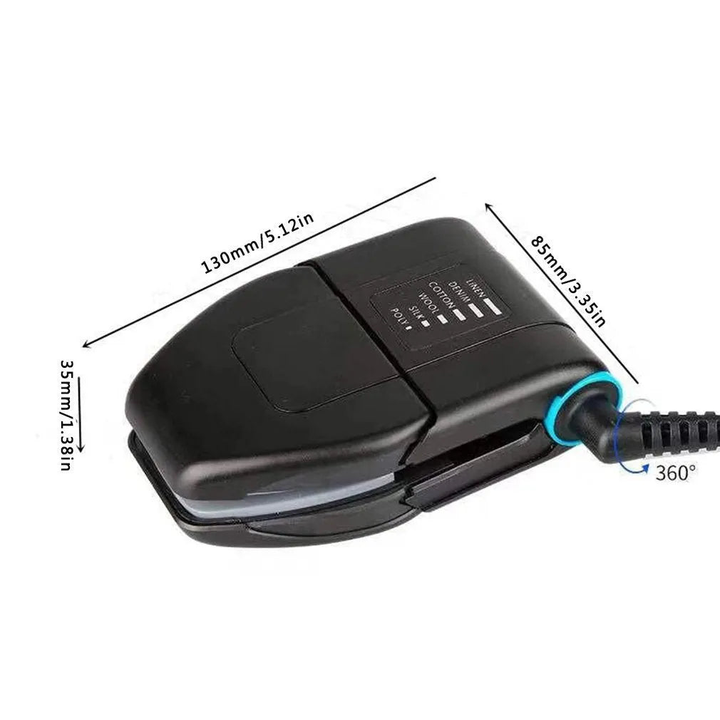 Portable folding mini electric travel iron with temperature control dial
