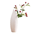 White porcelain Nordic style ceramic flower vase with matte finish, available in M and S sizes