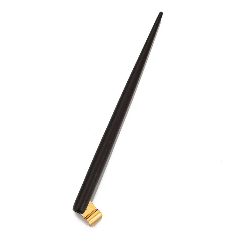 Wood and resin comic dip pen with six stainless steel nibs and dual-angle holders