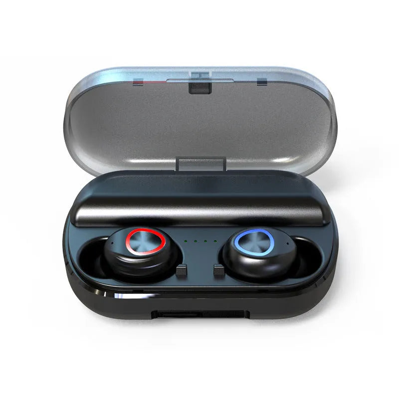 Black sports wireless Bluetooth headset with V8 earphone shell design