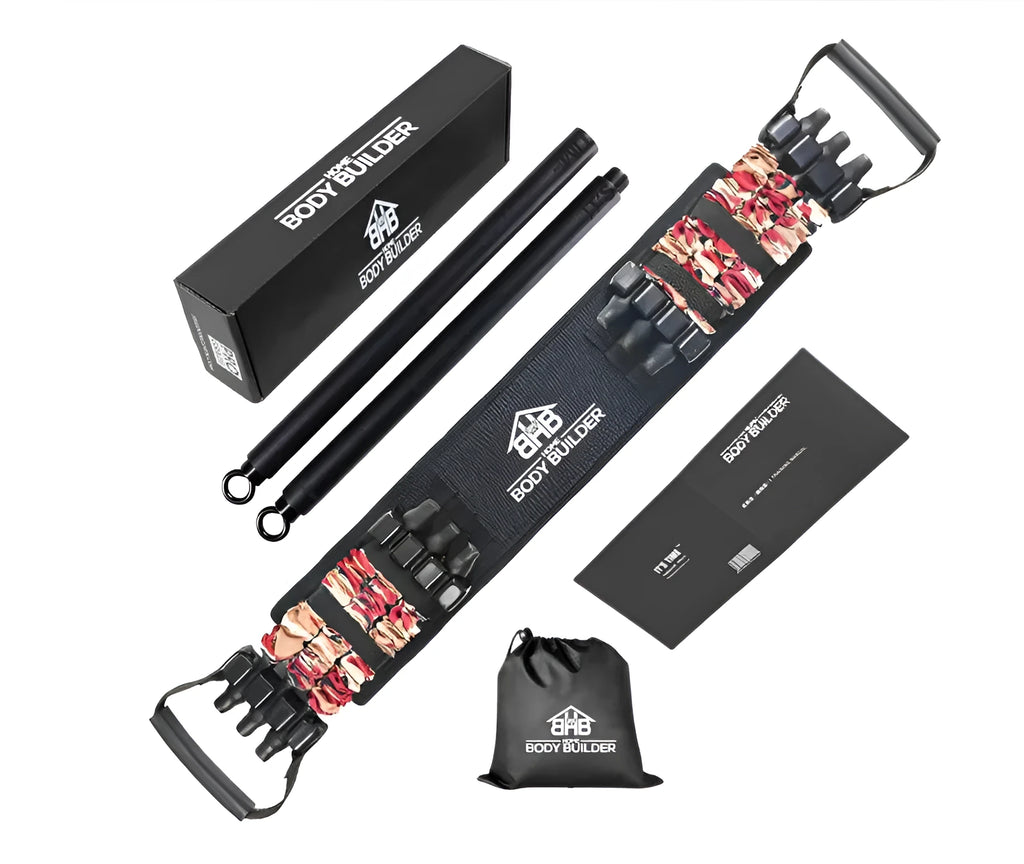 Camouflage bench press rally elastic belt with three-level resistance adjustment for squat and push-up training