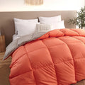 Goose down winter duvet in twill fabric, shown in a choice of colours including white, pink, beige, and grey.