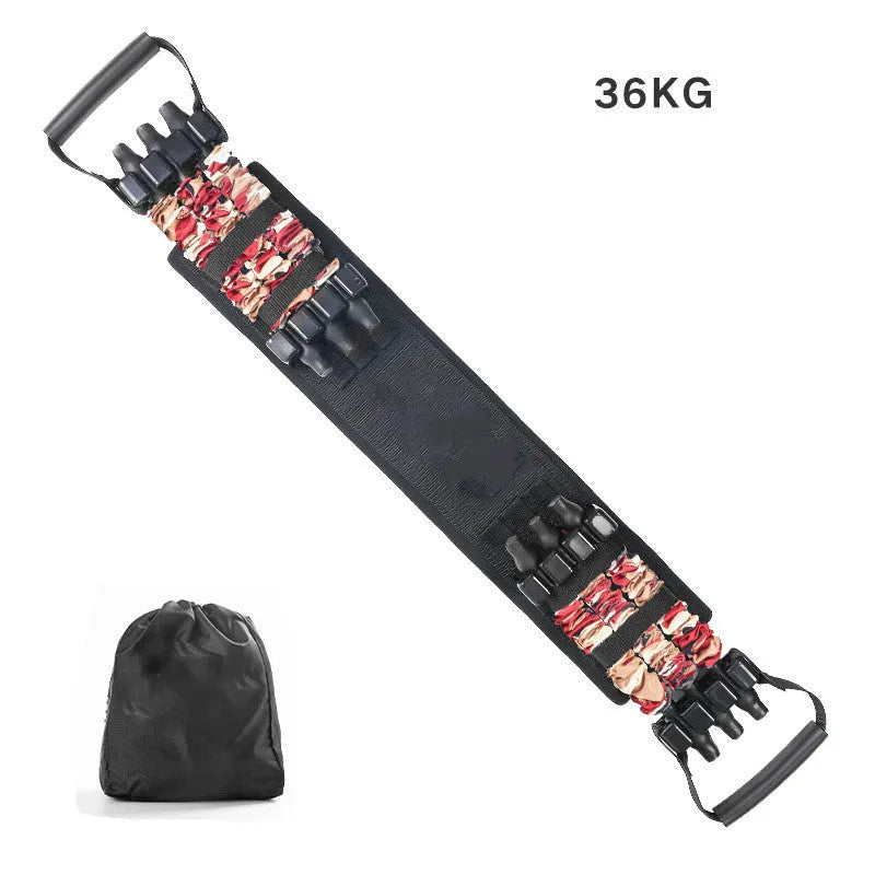Camouflage bench press rally elastic belt with three-level resistance adjustment for squat and push-up training