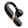 X9 model ear-hanging Bluetooth headset in black with charging compartment for hands-free calls