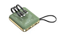 Four-wire portable power bank with digital display showing battery percentage