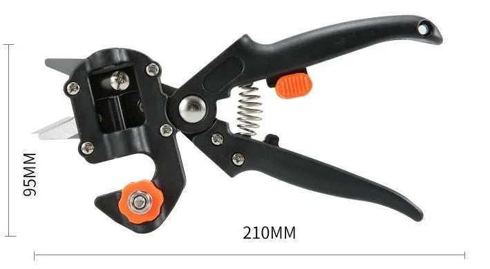 Alloy steel grafting pliers with 2 blades for U-cut V-cut Ω-cut rootstock and scion matching in fruit tree pruning