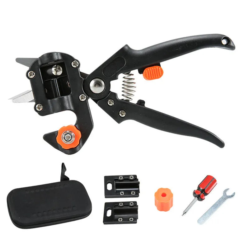 Alloy steel grafting pliers with 2 blades for U-cut V-cut Ω-cut rootstock and scion matching in fruit tree pruning
