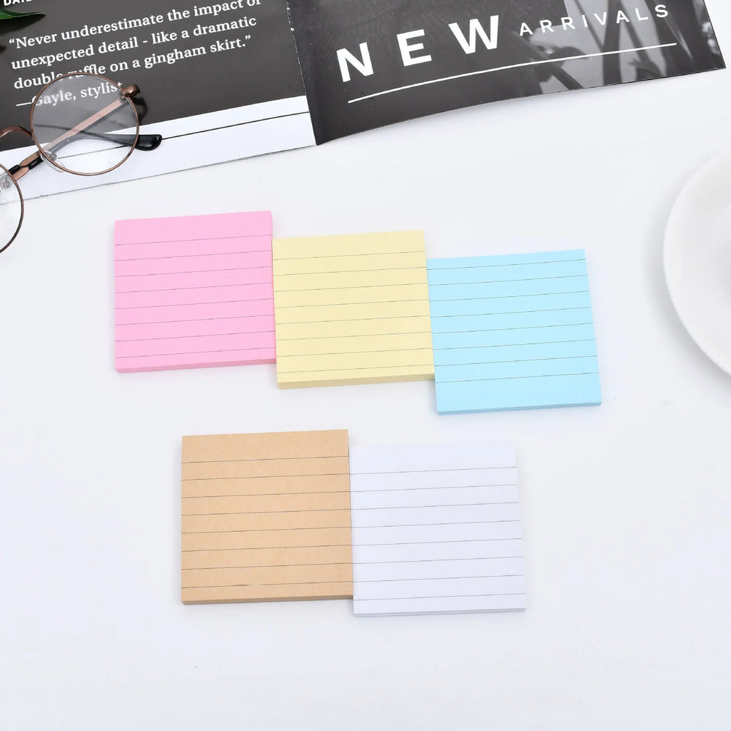 7.5cm square sticky note pad with 100 colour paper sheets and paper note box in coffee, grey or white