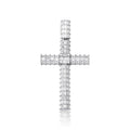Iced out micro pave cross pendant necklace with AAA zircon on a 3mm twisted chain in gold, silver, or rose gold.