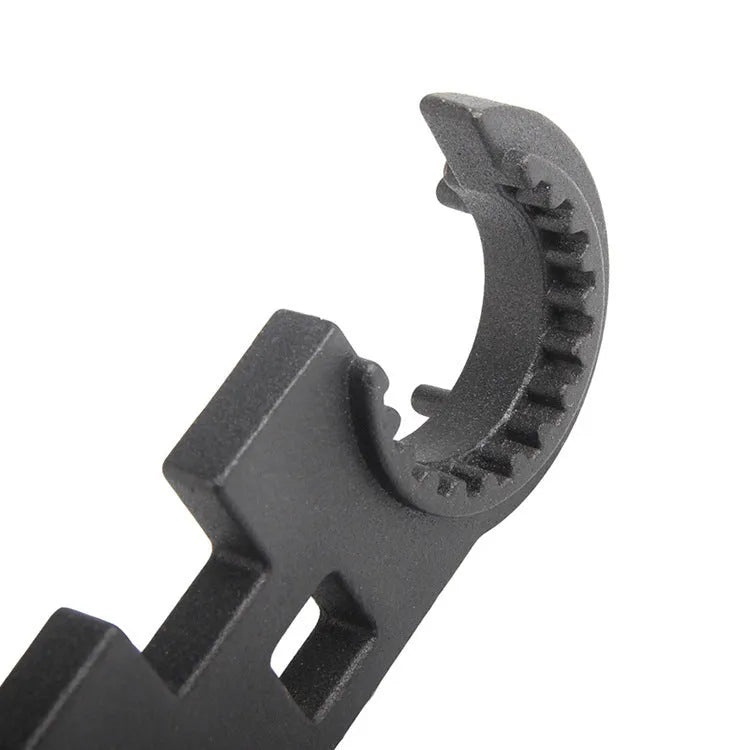 Black 40Cr steel multi-function combination wrench for AR-15 and M4 platform maintenance.
