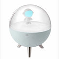 USB-powered LED night light showing modern and cartoon style options in white and blue colour variants