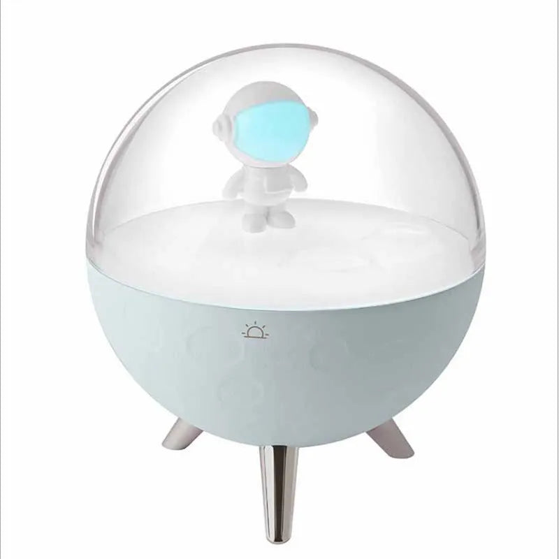 USB-powered LED night light showing modern and cartoon style options in white and blue colour variants
