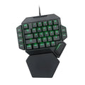 One-handed 35-key green axis wired mechanical gaming keyboard with USB and hand rest