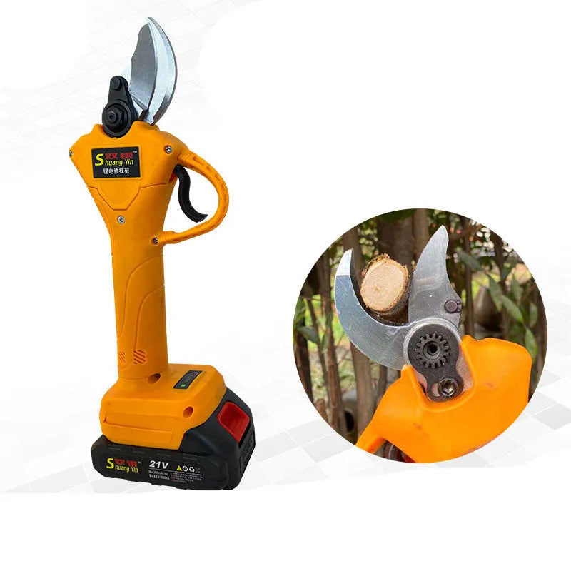 Double Silver SY350 electric garden shears with lithium batteries for fruit tree branch pruning