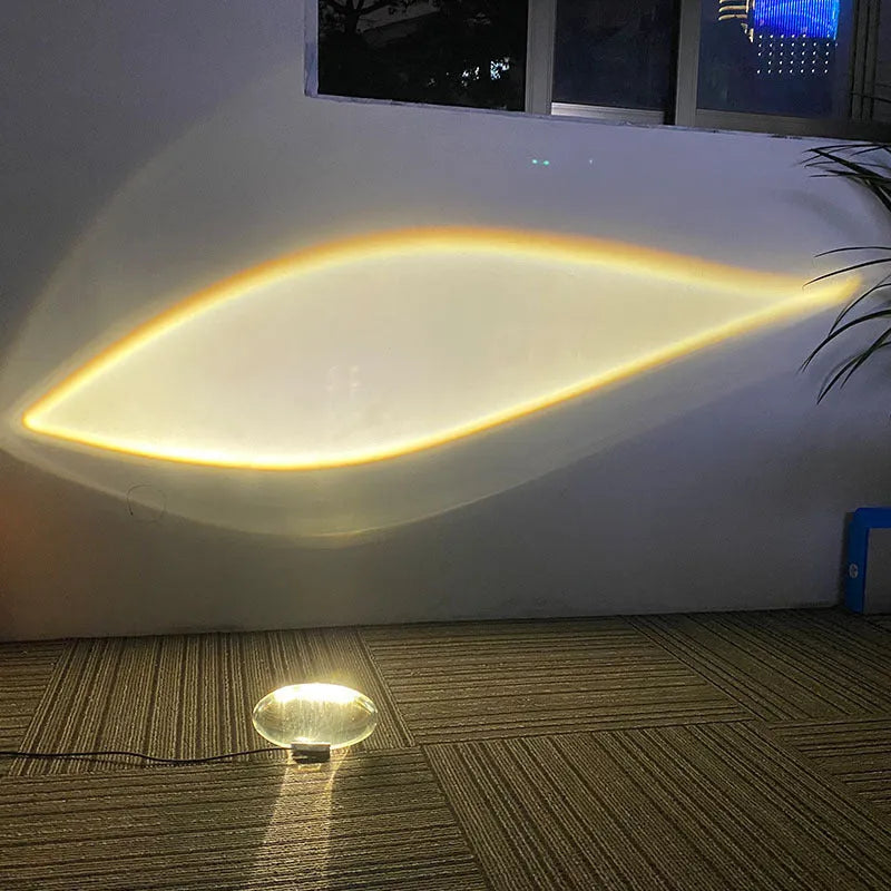 Projection lamp with crystal shade emitting warm light on a surface, 160x90mm modern style for room decoration