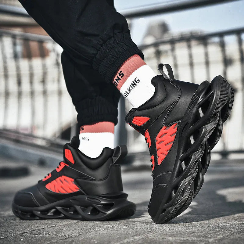 Camouflage men's sports and leisure blade shoes with rubber sole, mesh lining, and front tie