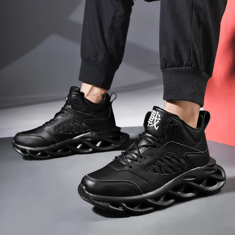 Camouflage men's sports and leisure blade shoes with rubber sole, mesh lining, and front tie