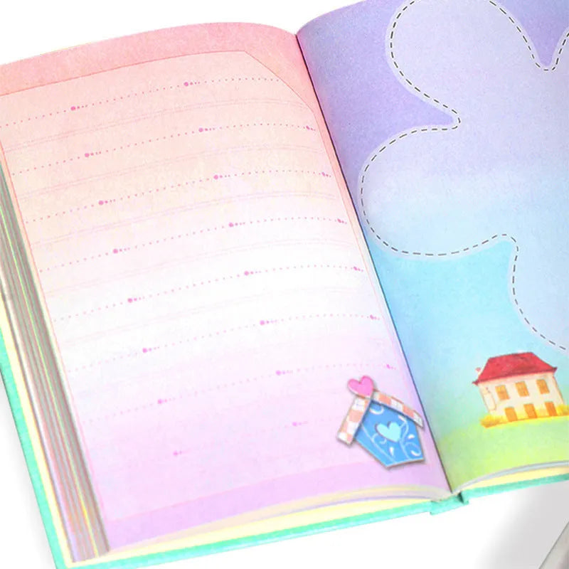 Small pink lockable diary notebook for girls in a gift box, 32K size.