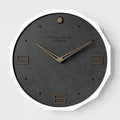 Nordic minimalist 12-inch round wall clock with perforated numerals in four colour options