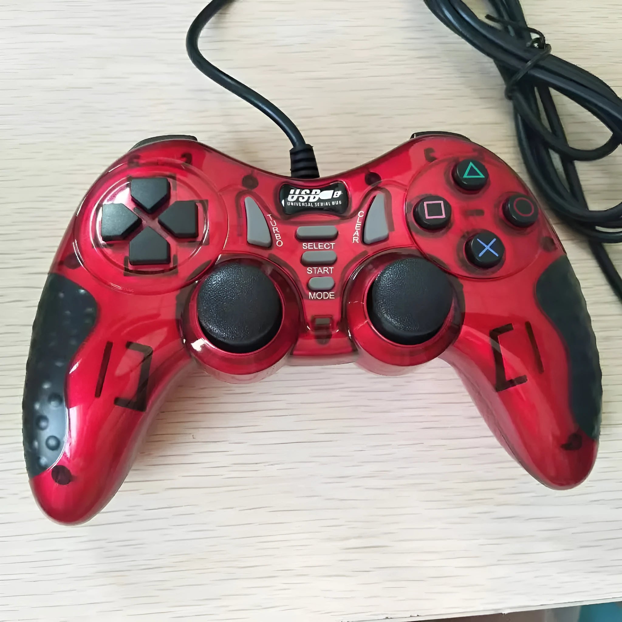 Red ABS plastic USB gamepad controller for Android, PC, XBOX360, STB and PS3 gaming systems