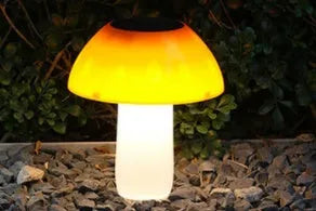 Solar mushroom ground plug lights for garden landscape illumination