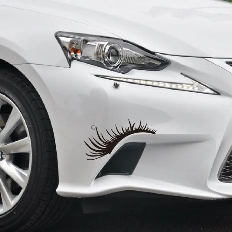 Motorcycle headlight eyebrow stickers, 25cm x 11cm PET pair, black or white, style A278