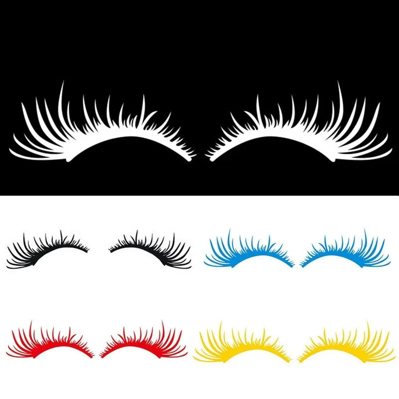 Motorcycle headlight eyebrow stickers, 25cm x 11cm PET pair, black or white, style A278