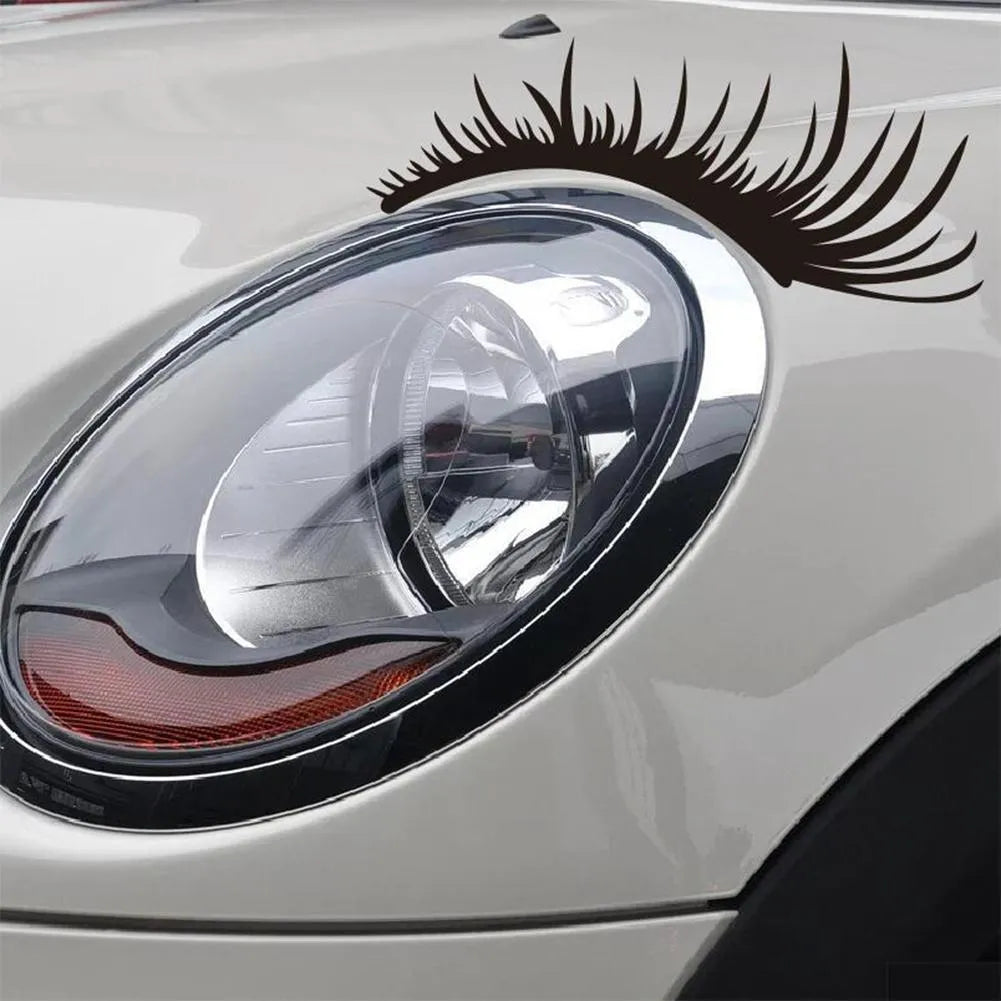 Motorcycle headlight eyebrow stickers, 25cm x 11cm PET pair, black or white, style A278