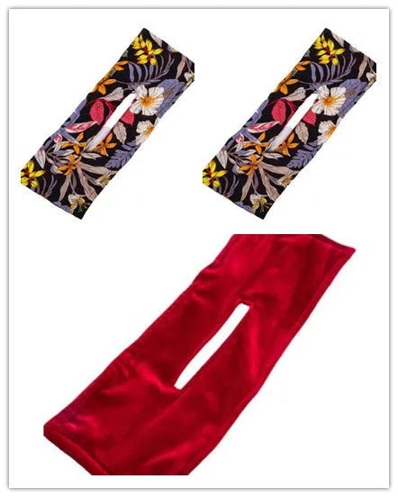 Cotton French retro style headband with a bowknot for women, shown in a set of multiple colours.