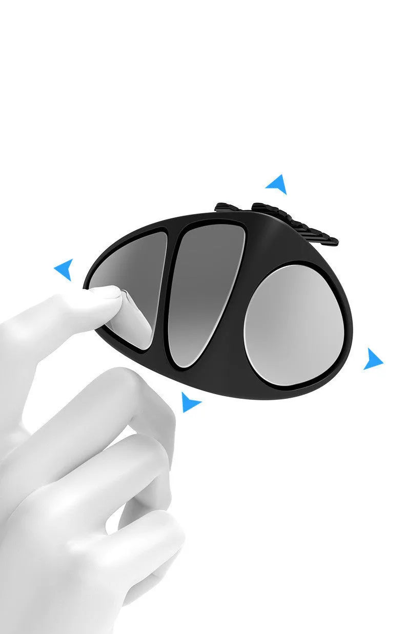 Car blind spot mirror with HD glass, multi-faceted vision, Black or White, Left or Right options