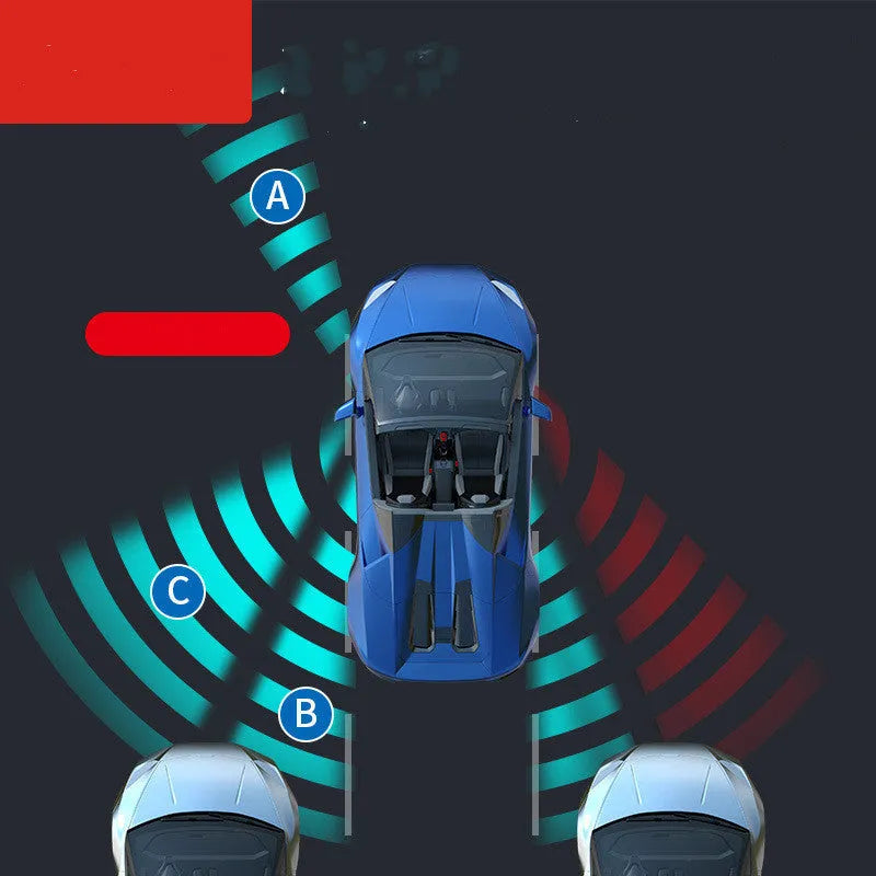 Car blind spot mirror with HD glass, multi-faceted vision, Black or White, Left or Right options