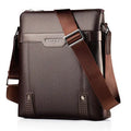 Black men's casual PU leather shoulder bag with a single strap and zipper.