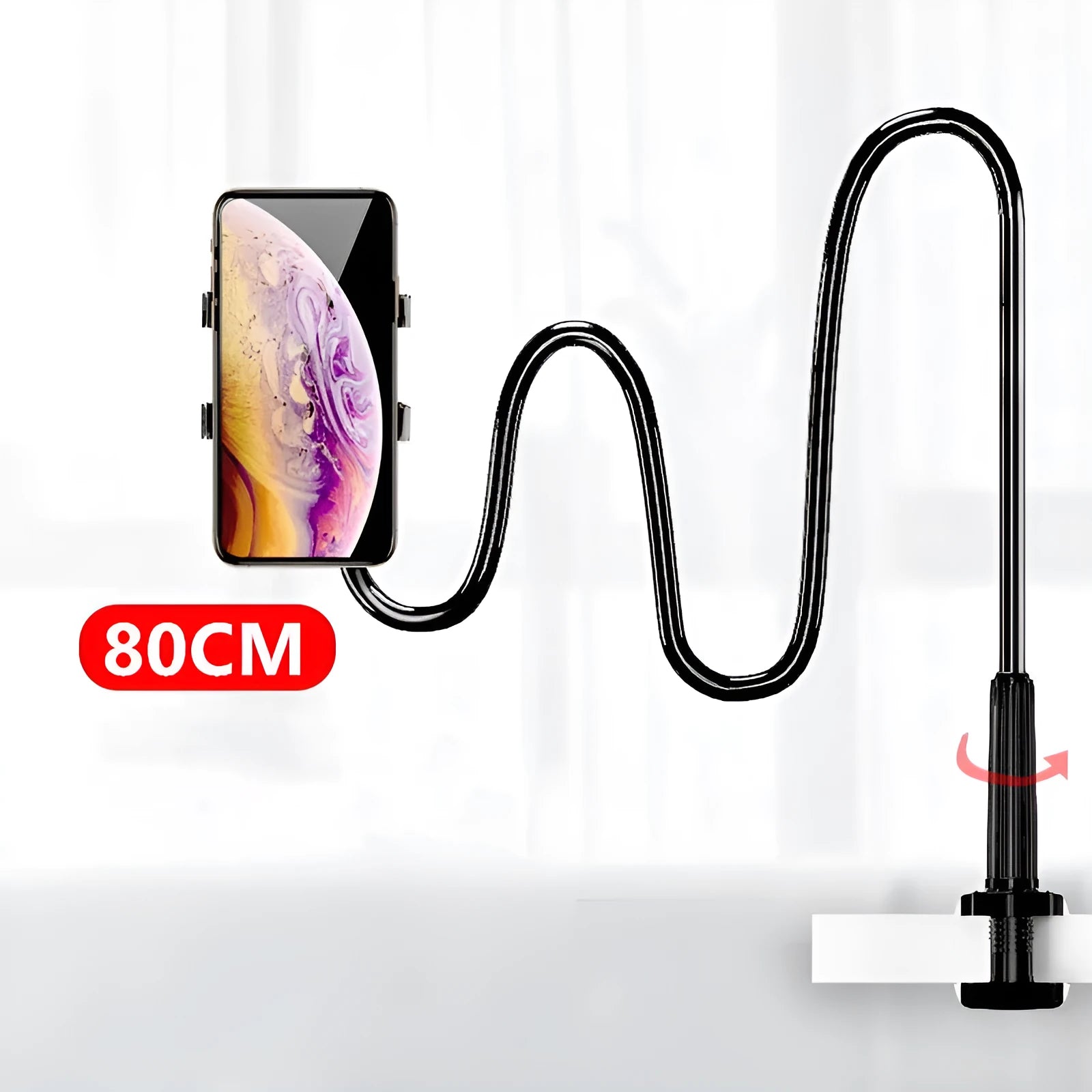 Blue adjustable mobile phone holder with memory alloy hose for bedside use