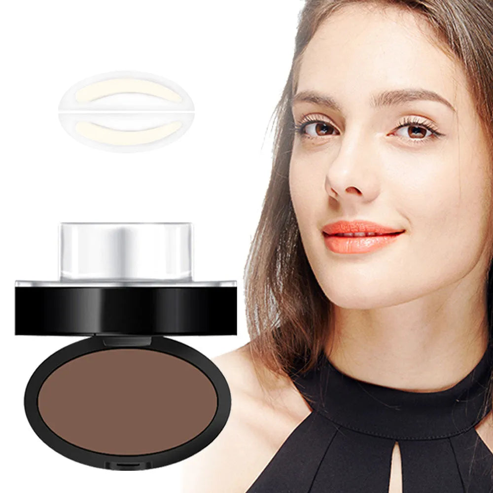 ALVER coffee eyebrow powder seal with arched eyebrow style in compact packaging