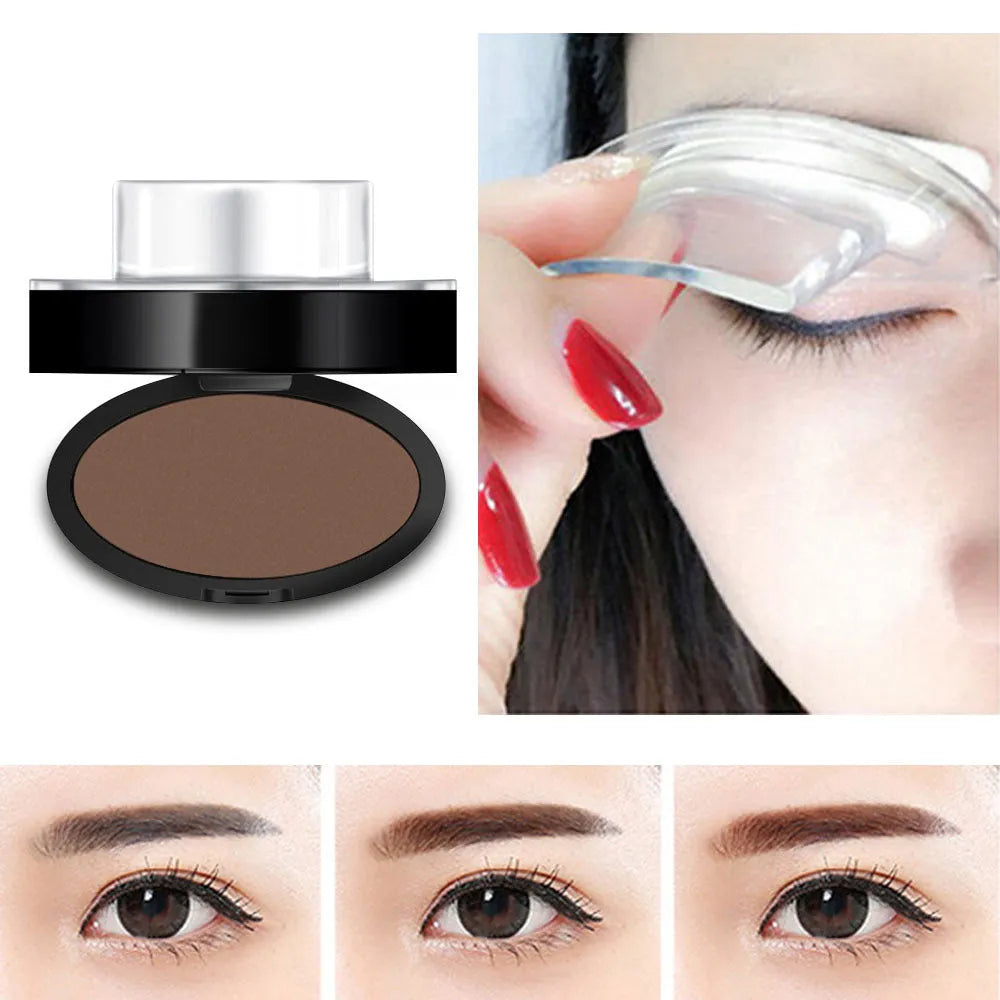 ALVER coffee eyebrow powder seal with arched eyebrow style in compact packaging