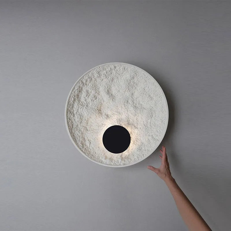White iron bedside wall lamp in modern digital shape design