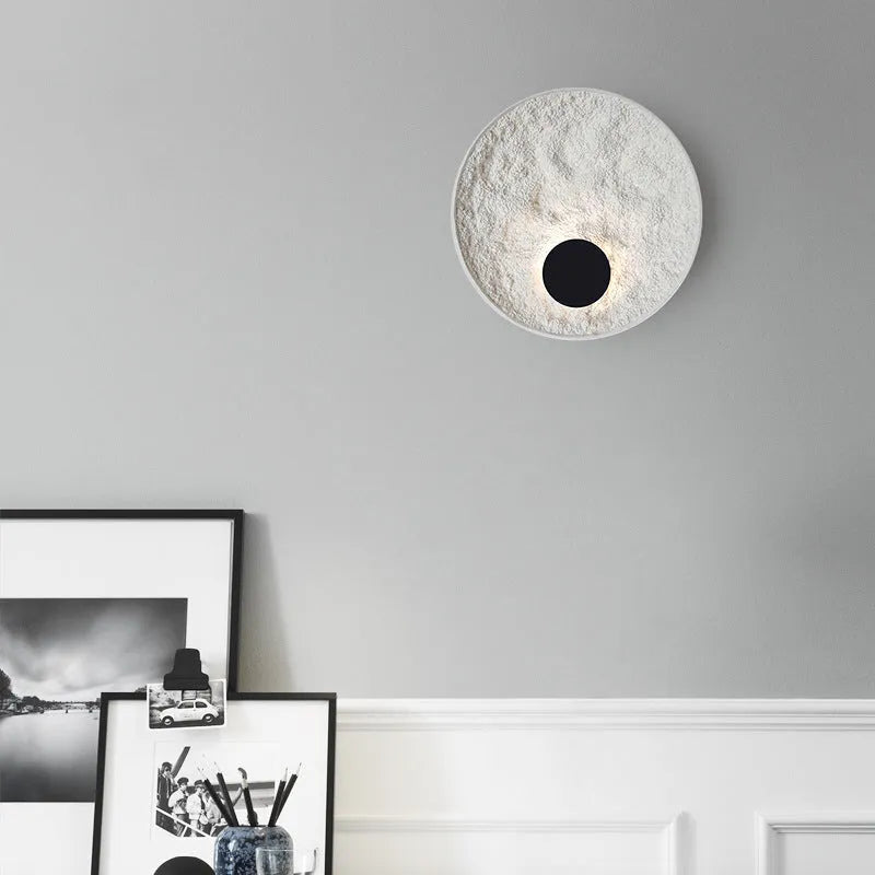 White iron bedside wall lamp in modern digital shape design