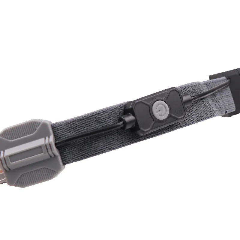 Portable COB LED red warning headlight with 300 lumens white light and micro USB charging port