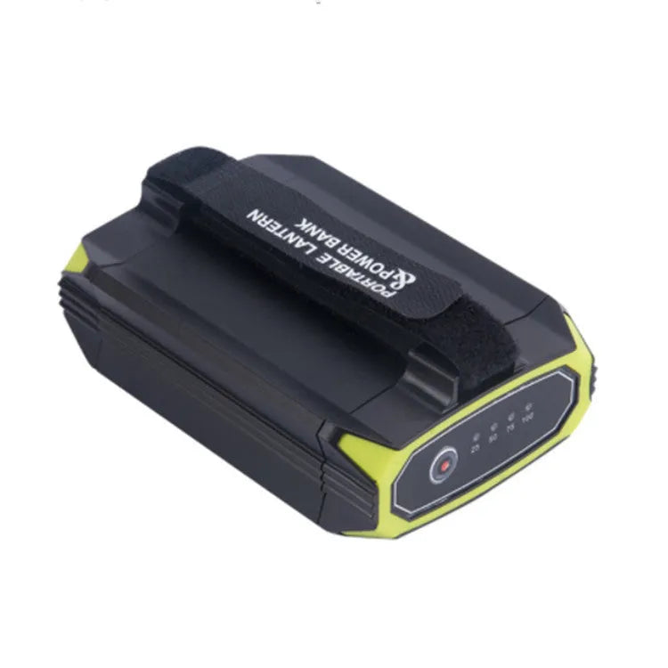 Green aluminium rechargeable camping light with LED array and USB port