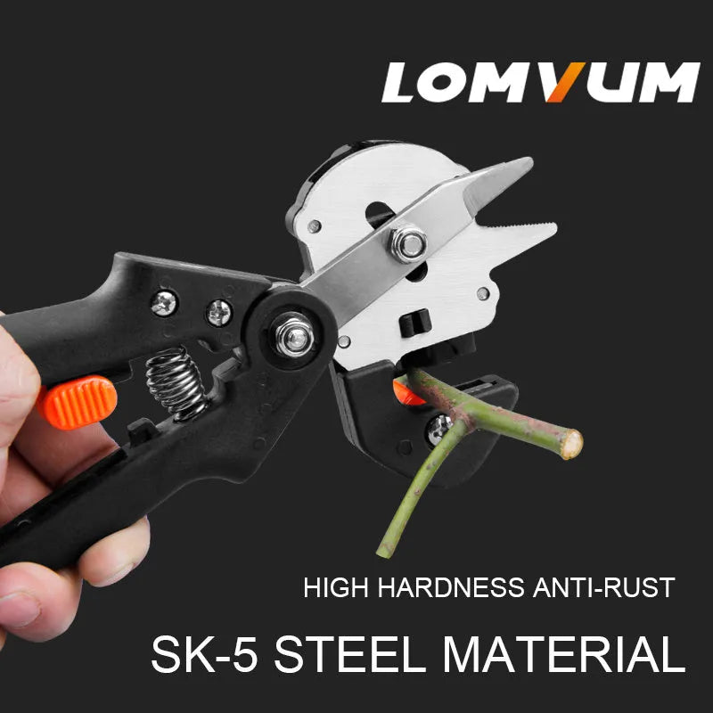 Alloy steel grafting pliers with 2 blades for U-cut V-cut Ω-cut rootstock and scion matching in fruit tree pruning