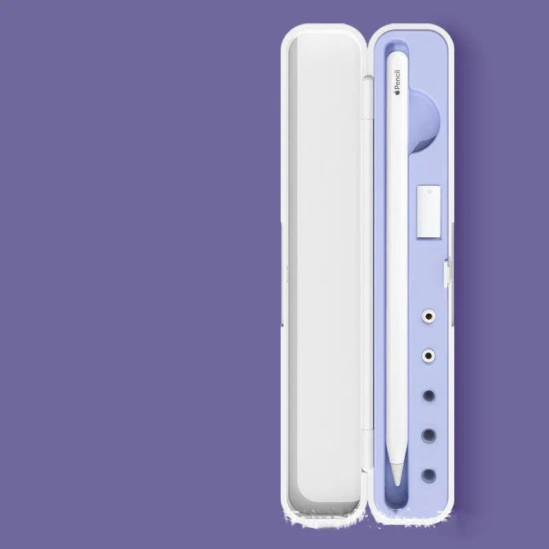 Hard cover Pencil 1st and 2nd Gen storage box for tablet pen accessories, available in purple