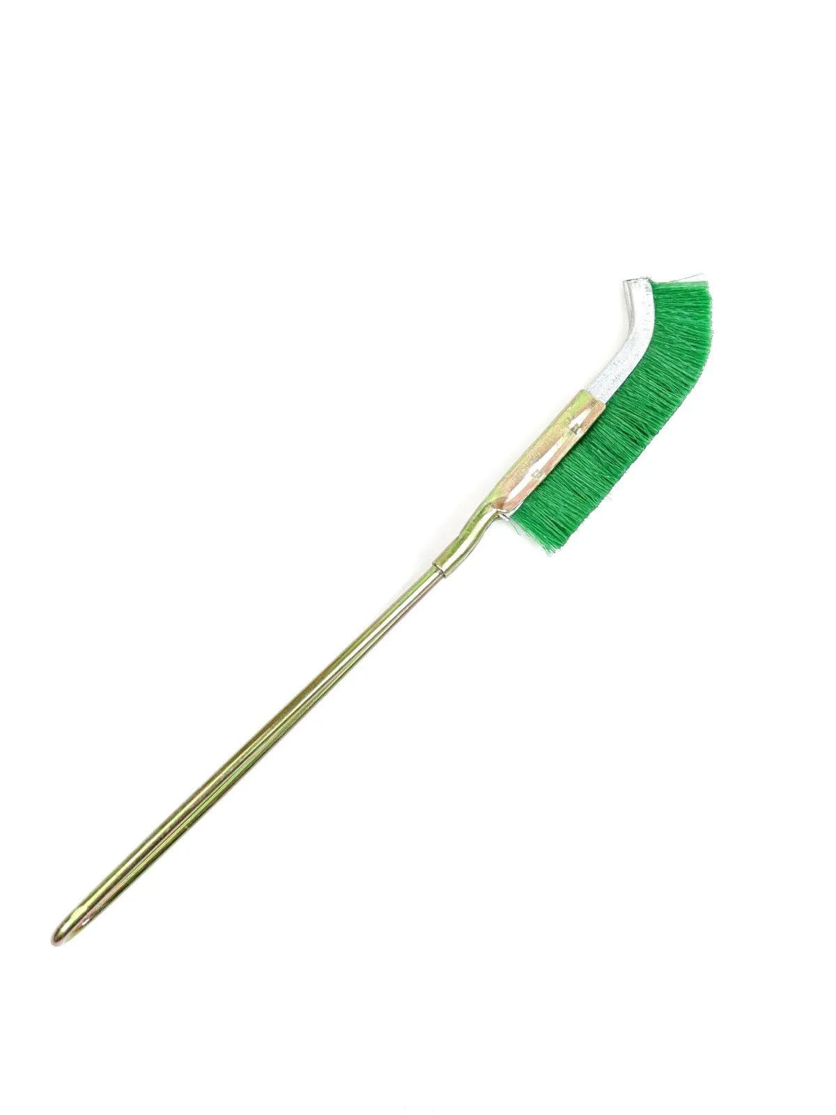 Green nylon bristle elbow wire brush with metal handle for rust removal