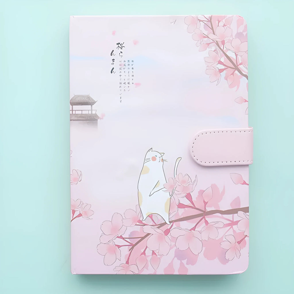 Girl Heart notebook in A5 size 12.8 by 18.5 centimetres, showing one of four available design styles.