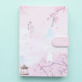 Girl Heart notebook in A5 size 12.8 by 18.5 centimetres, showing one of four available design styles.