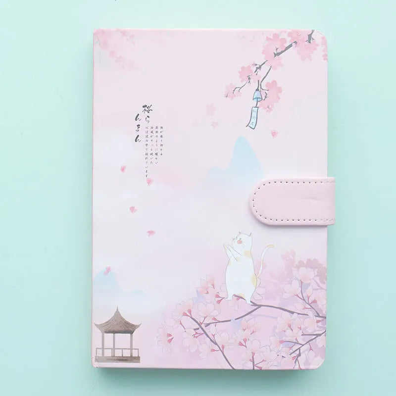 Girl Heart notebook in A5 size 12.8 by 18.5 centimetres, showing one of four available design styles.